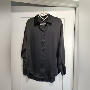 Dynamite Black Silk Button-down Shirt Size XS